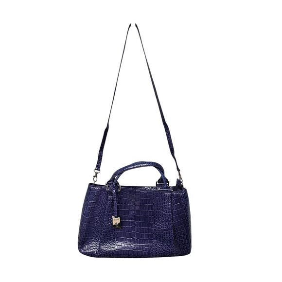 Etienne Aigner Purple Leather Croc Embossed Crossbody Bag Colorful Y2K - Picture 2 of 16